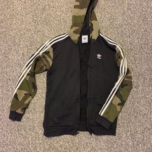 Adidas camo zip up hoodie
